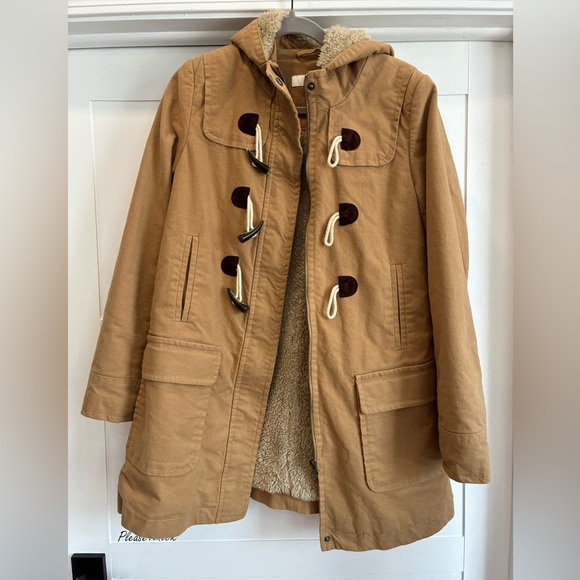 Boden tan toggle front jacket with Sherpa lining size 6 - Picture 1 of 3
